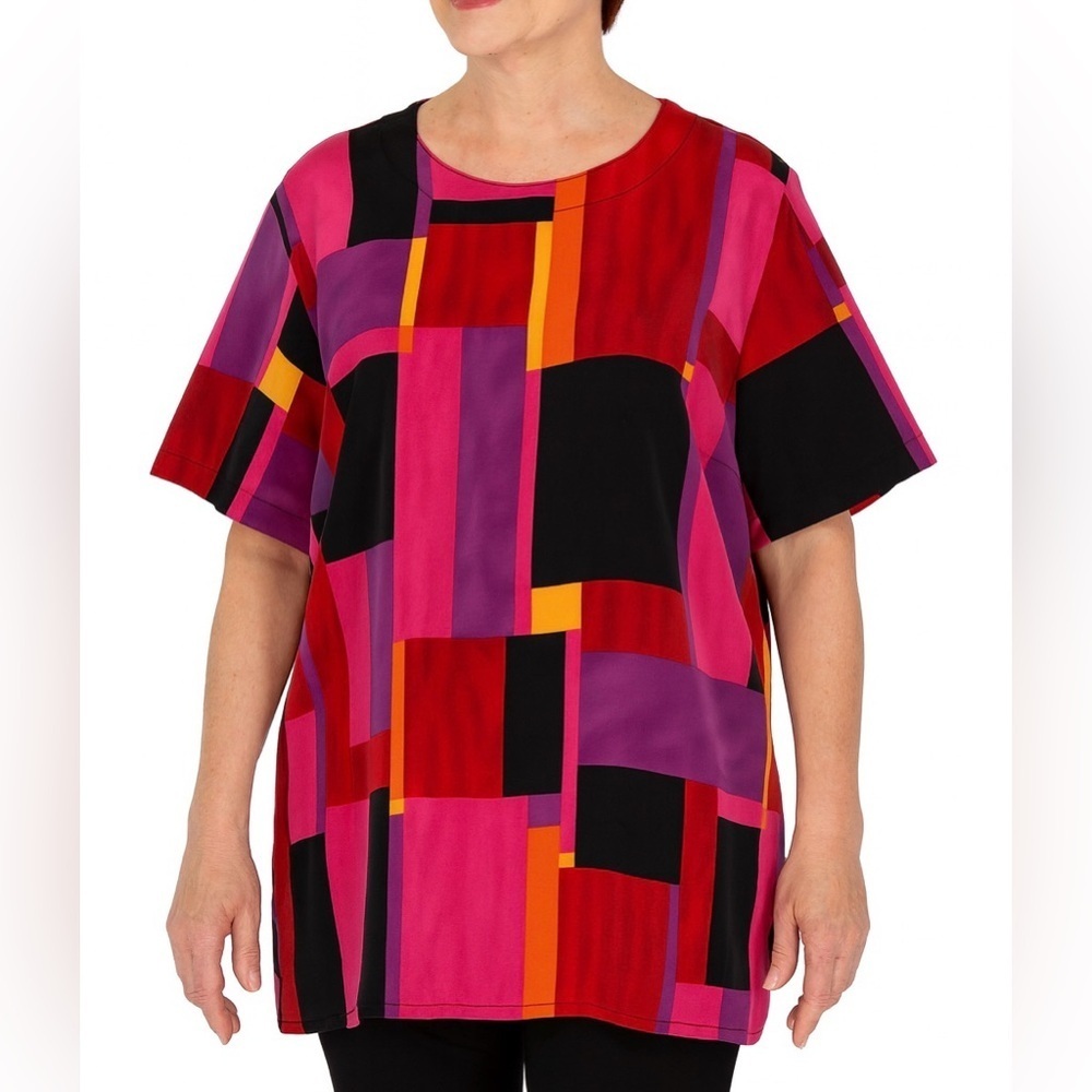 Vintage Abstract Print Blouse X-Large